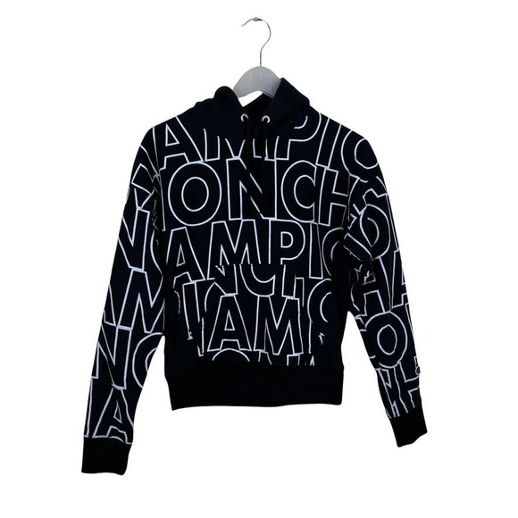 Champion Reverse Weave Iconic Hoodie Size XS Black and White - Picture 5 of 11